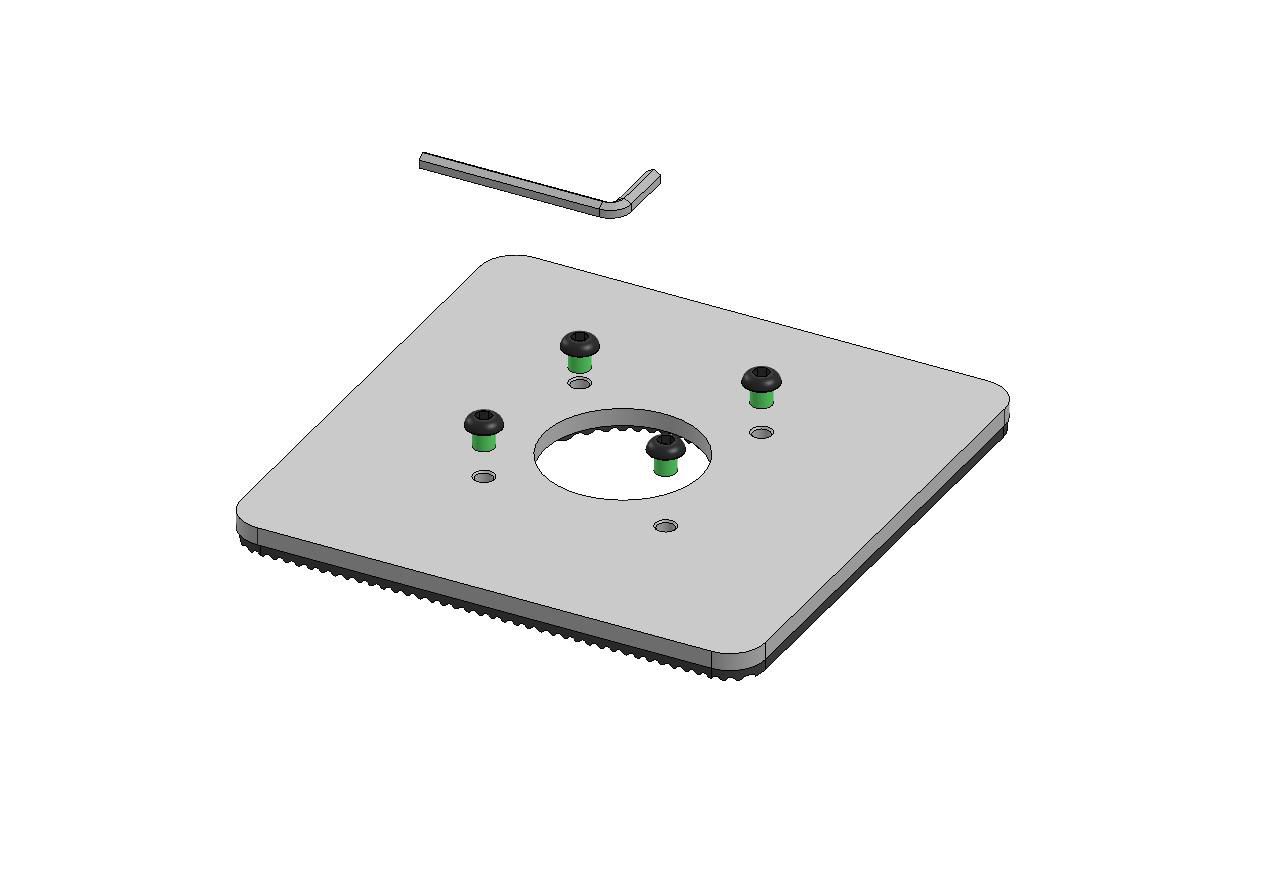 ERGONOMIC SOLUTIONS - SPM144-02 - 150x150mm Plaque de base 5mm - NOIR