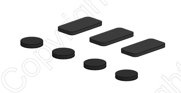 ERGONOMIC SOLUTIONS - SPUF101-02 - Pièce détachée - Patins en feutre U-Frame- Noir