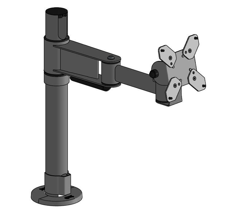 ERGONOMIC SOLUTIONS - SPV1106-32 - SpacePole Support d'écran avec bras coudé de 300 mm - WH