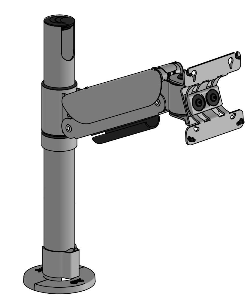 ERGONOMIC SOLUTIONS - SPV1305-L-03 - SpacePole Arc VESA 75/100, support d'écran réglable en hauteur -SILVER-