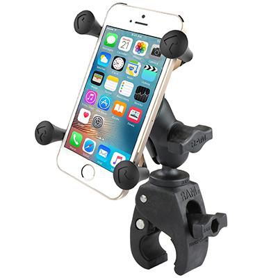RAM Mounts - W124570438 - Kit de fixation, S. X-Grip, B-size X-Grip Phone Mount with Tough-Claw Small Clamp Base, MP3 player,Mobile phone/Smartphone, Bike/Car, Black