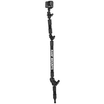 RAM Mounts - W124570605 - RAM 4, 4 12 LNG ARM POST SPLINE W/ GOPRO