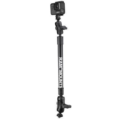 RAM Mounts - W124870308 - RAM Mounts RAM 12 LNG ARM TRACK MOUNT W/ GOPRO