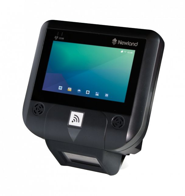 Newland - W125751940 - NQuire 351 Skate Terminal d'information client avec écran tactile 4,3", moteur CMOS 2D bluetooth, Wi-Fi, POE, NFC. Support mural inclus