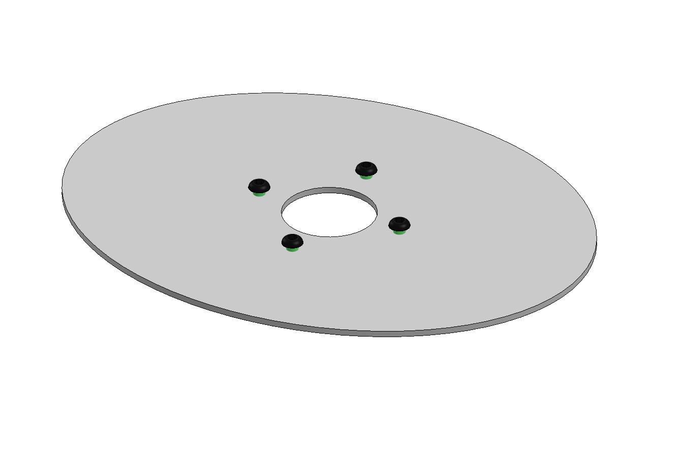 ERGONOMIC SOLUTIONS - W125971721 - Plaque de base ovale 200 x 260 mm -