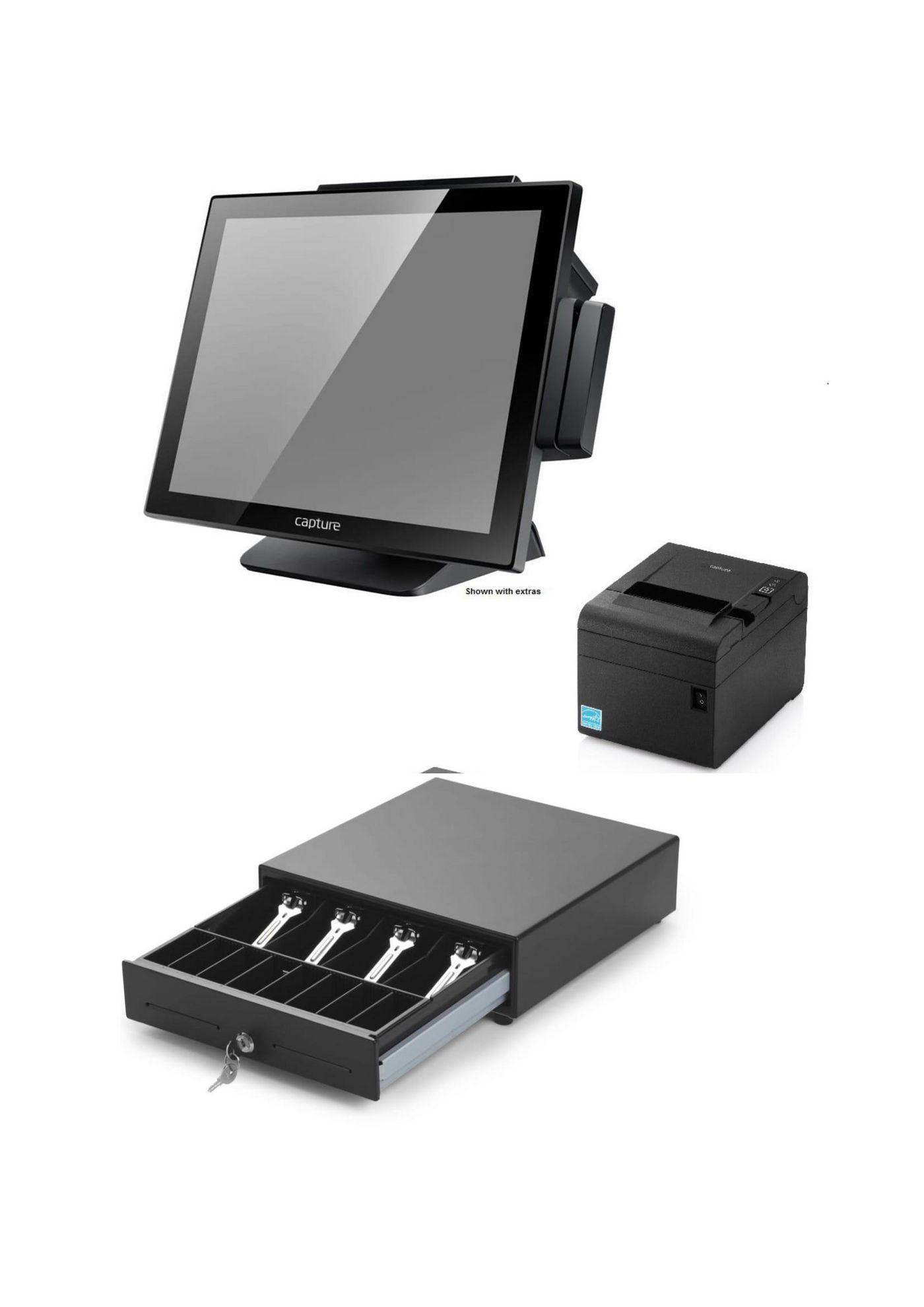Capture - W126092133 - POS In a Box Swordfish, imprimante et tiroir-caisse - Articles : CA-SY-21122, CA-PP-10000B, CA-CD330-480B Windows 10 IoT