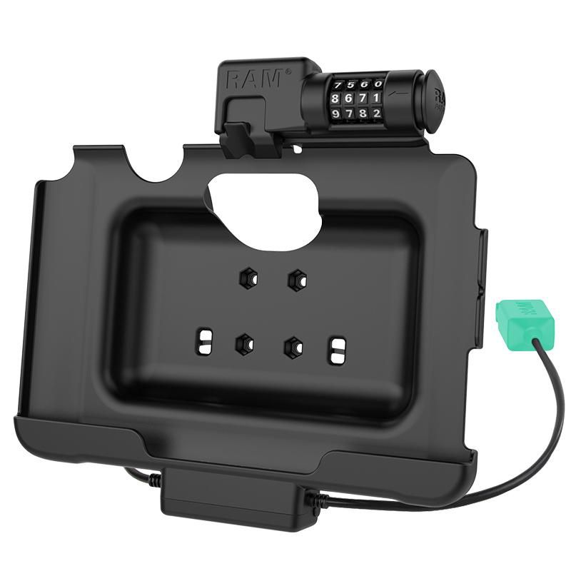 RAM Mounts - W126108830 - UNPKD RAM POWER AND DATA W/ 2 USB-A FEMALE SOCKETS COMBO LOCKING CRADLE FOR TAB ACTIVE PRO SUPPORTS HANDSTAND