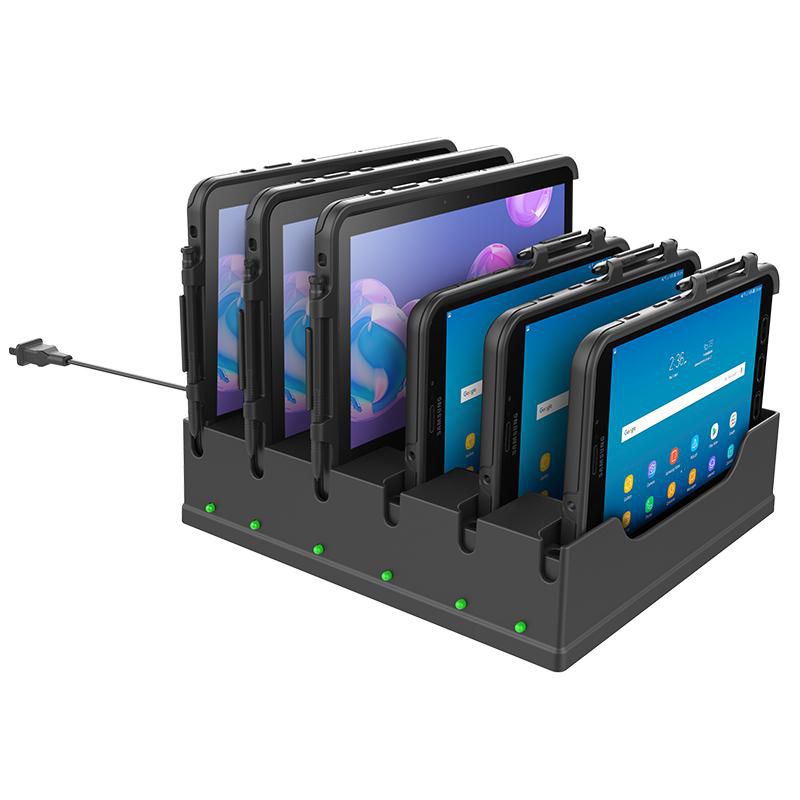 RAM Mounts - W126108834 - RAM UNPKD SAMSUNG TAB ACTIVE2, TAB ACTIVE3, et TAB ACTIVE PRO W/ OTTER BOX UNIVERSE POWERED 6 GANG DOCK