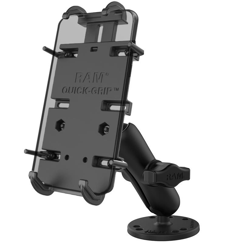 RAM Mounts - W126108971 - UNPKD RAM QUICK-GRIP XL UNIVERSAL HOLDER W/ ROUND MOUNTING BASE Quick-Grip, Téléphone portable/Smartphone, Navigateur, Support passif,