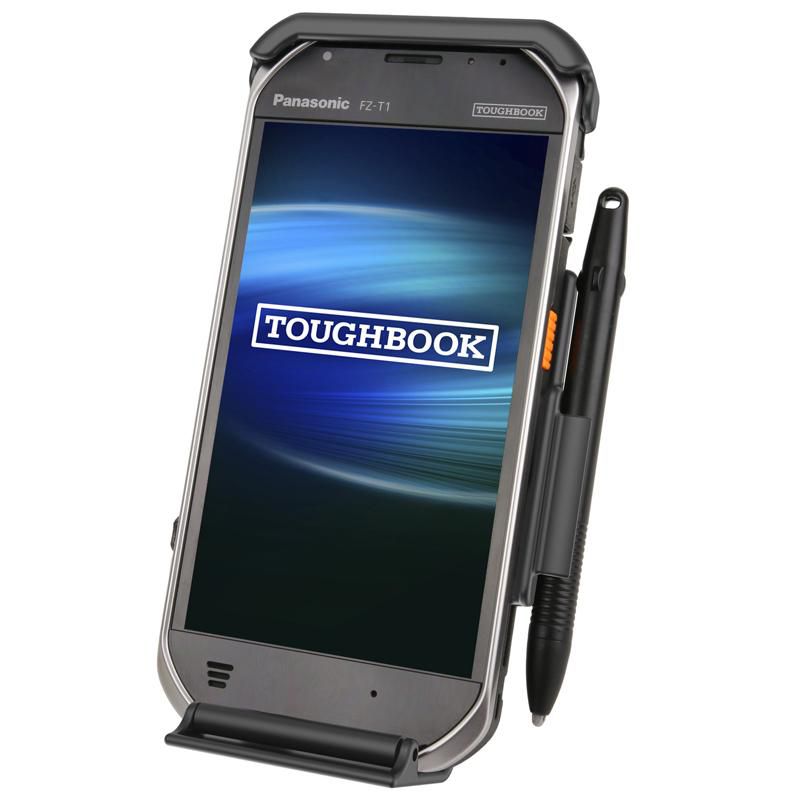 RAM Mounts - W126109095 - UNPKD RAM EZ-ROLL R CRADLE FOR PANASONIC FZ-T1 EZ-Roll r Cradle for Panasonic FZ-T1, Tablet/UMPC, Passive holder, Car, Black