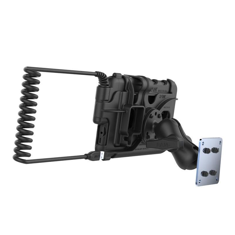 RAM Mounts - W126827006 - UNPKD RAM HARDWIRE DOCK W/ TYPE C TO A torsadé CABLE BUNDLE FOR SAMSUNG TAB ACTIVE2 and TAB ACTIVE3 W/ BACKING PLATE