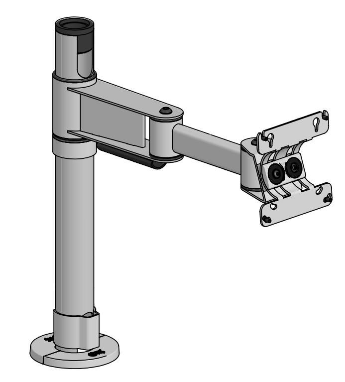 ERGONOMIC SOLUTIONS - W127006265 - SpacePole Arc VESA 75/100 avec bras coudé 300mm et adaptateur CD -Noir-