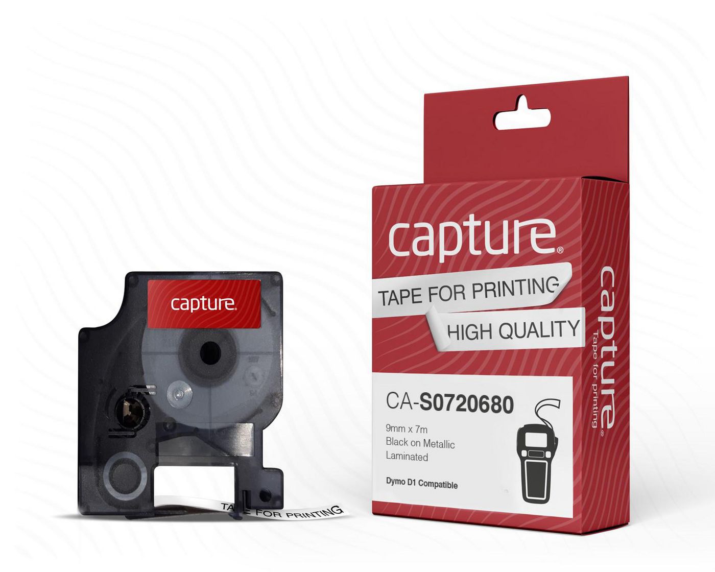 Capture - W127032256 - Ruban adhésif noir sur blanc 9 mm x 7 m