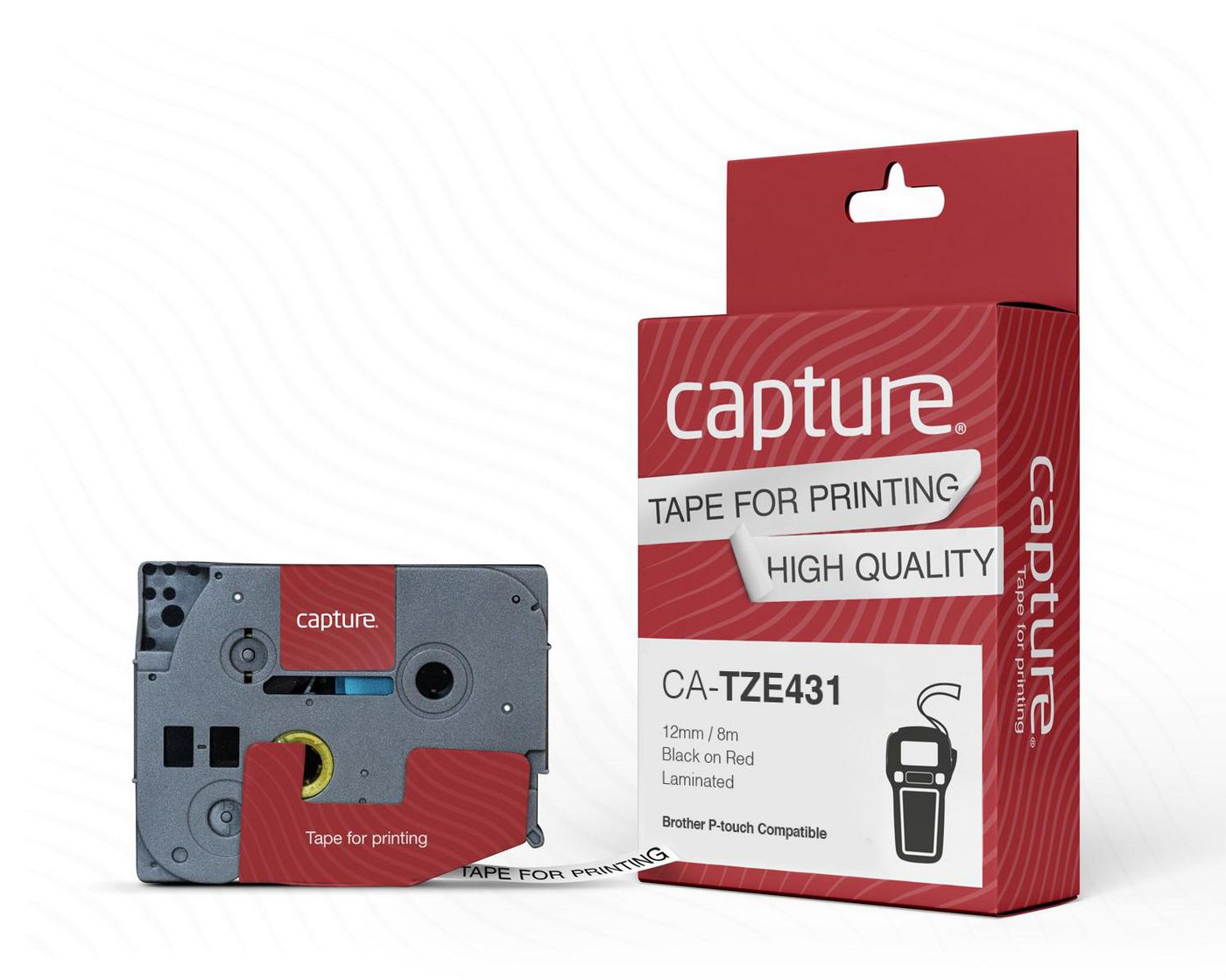 Capture - W127032276 - Ruban adhésif noir sur rouge 12 mm x 8 m