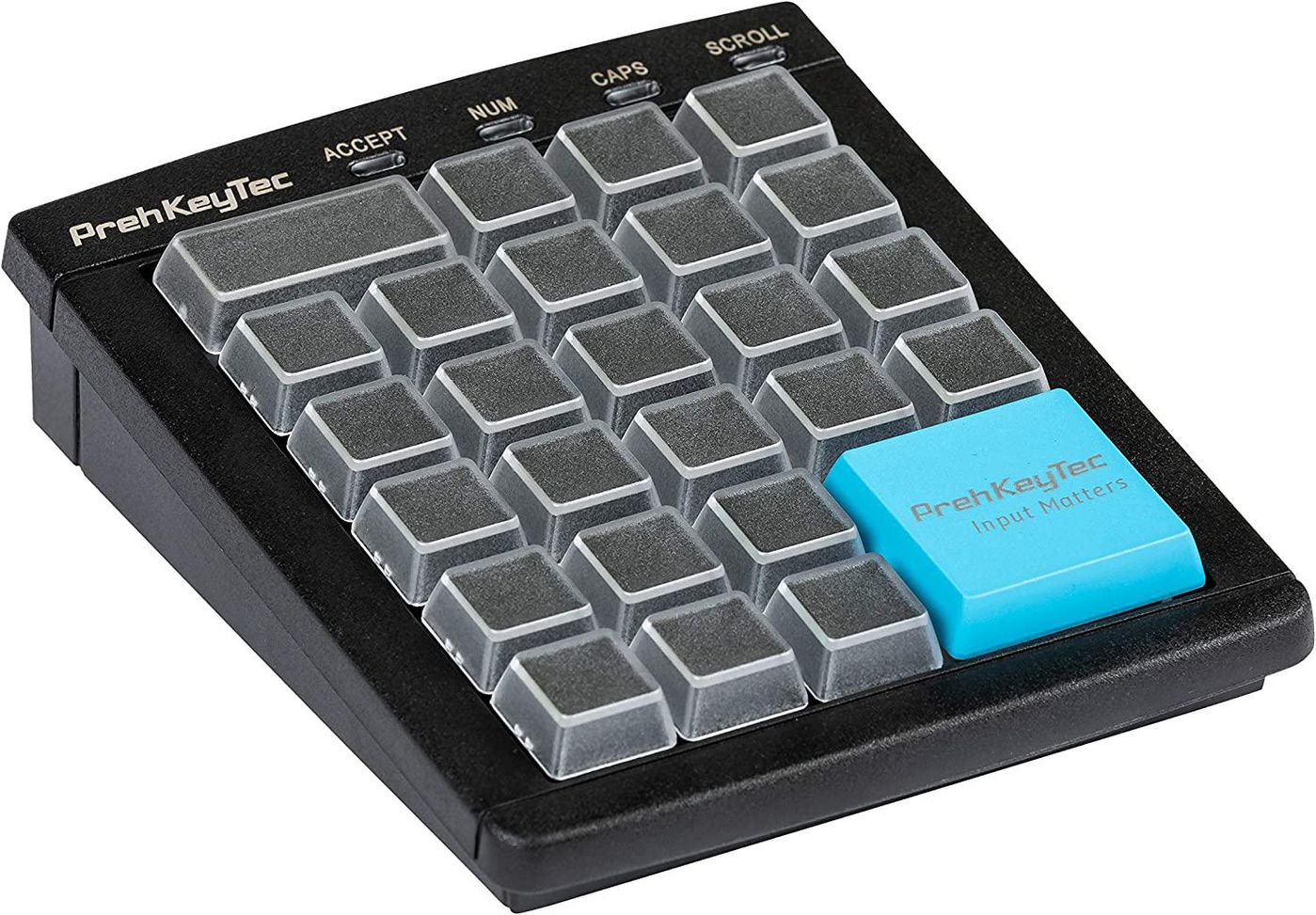 PREH KEYTEC - W127090637 - Clavier programmable MCI 30, Noir,Clavier numérique sans options, USB,Touches simples,Capuchons transparents