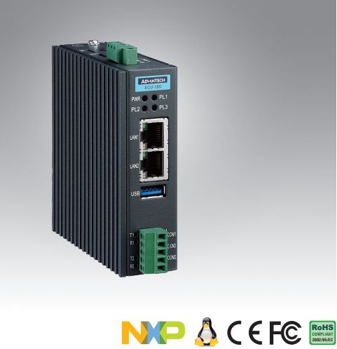 ADVANTECH DLOG - W127290477 - NXP i.MX8M Quad Core Cortex A53 High-Performance IoT Gateway, 1.3GHz,2xLAN,2xCOM,1xmPCIe w/EdgeLin