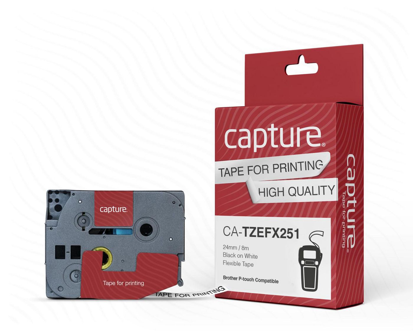 Capture - W128226190 - 24mm x 8m Noir sur blanc