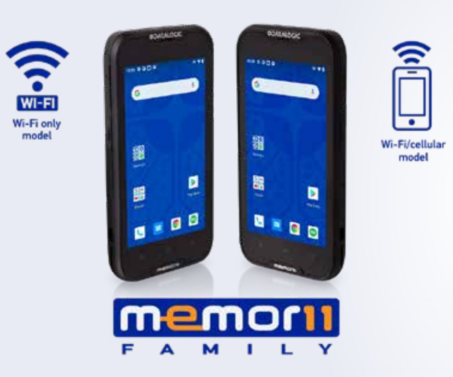 DATALOGIC PSC - W128241811 - Memor 11 Full Touch PDA,Wi-Fi , LTE,4/32GB,FFHE 2D Imager,A11,GMS,Noir,Batterie, câble USB,dragonne