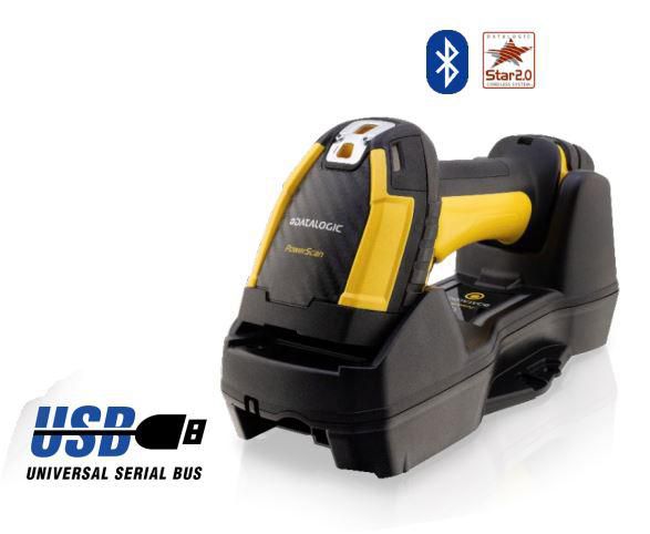 DATALOGIC PSC - W128812575 - PowerScan PBT9600, Standard Range, Bluetooth, USB Kit (le kit comprend le scanner PBT9600-courtes distances, le socle BC9620-bluetooth, le câble CAB-438, le bloc d'alimentation).