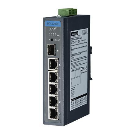 ADVANTECH DLOG - W128832138 - DISPOSITIF ETHERNET, 5GE,1G SFP Non géré Ind. PoE Switch