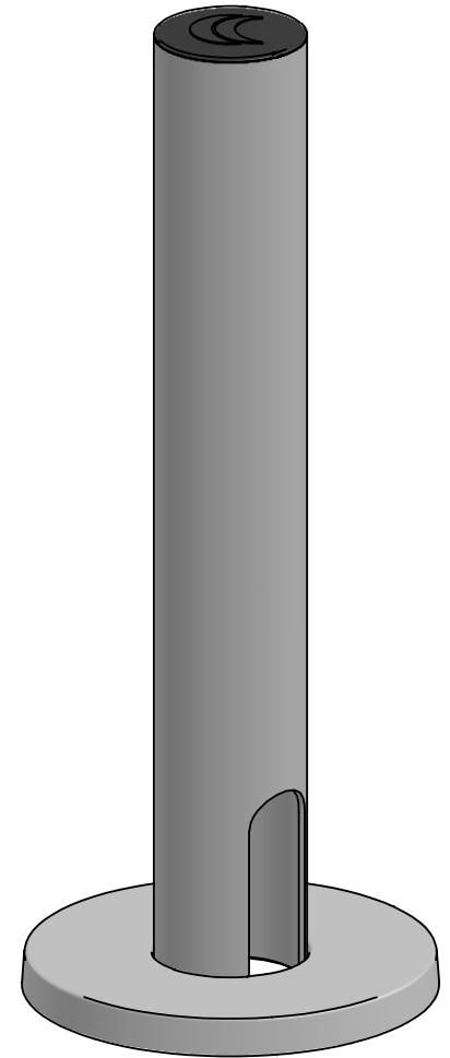 ERGONOMIC SOLUTIONS - W128862677 - SP1 250mm pole W/flange cover, end cap -BLACK-