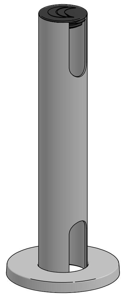 ERGONOMIC SOLUTIONS - W128862699 - Perche SP2, 250mm Trou pour câble en haut et en bas -Noir-