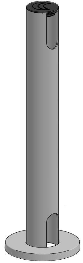 ERGONOMIC SOLUTIONS - W128862700 - Perche SP2, 350mm Trou pour câble en haut et en bas -Noir-