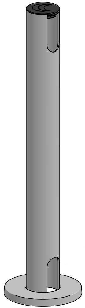 ERGONOMIC SOLUTIONS - W128862701 - Perche SP2, 400mm Trou pour câble en haut et en bas -Noir-