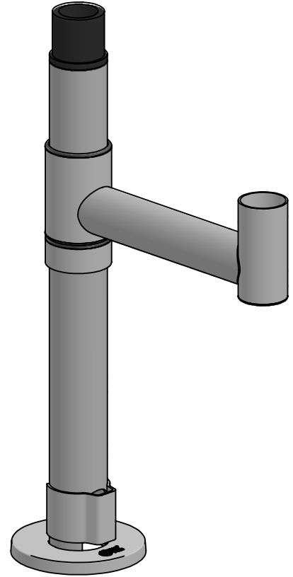 ERGONOMIC SOLUTIONS - W128888700 - Poteau de 400mm avec bras oscillant de 200mm et adaptateur CD -Noir-