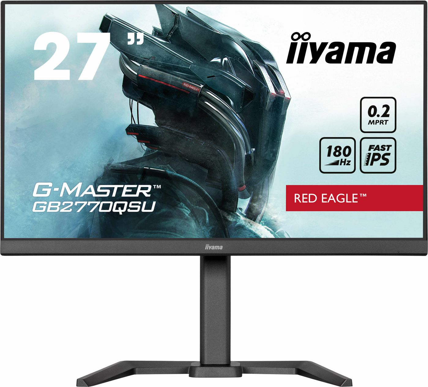 IIYAMA - W128891039 - iiyama 27" Fast IPS Gaming, G-Master  rouge Eagle, FreeSync  PremiumPro, 2560x1440@180Hz, 400cd/m², 1000:1, HDMI, DisplayPort, 0,2ms (MPRT),