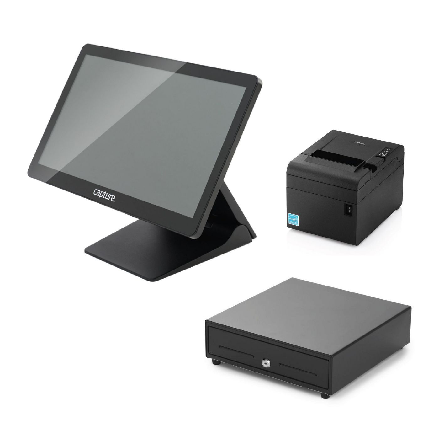 Capture - W128891710 - Capture POS in a Box - Manta Core i3  with Windows 10 + CA-PP-10000B +  CA-CD410-480B