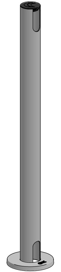 ERGONOMIC SOLUTIONS - W128894745 - Poteau de 600 mm avec capot d'extrémité, capot de bride -NOIR-