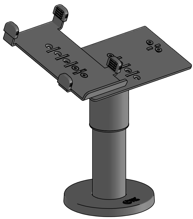 ERGONOMIC SOLUTIONS - W128903723 - SP1 DuraTiltT sur fente de rotation de 120mm SP1 pole W/ MultiGrip Bracket and Noumi reader -BLACK-
