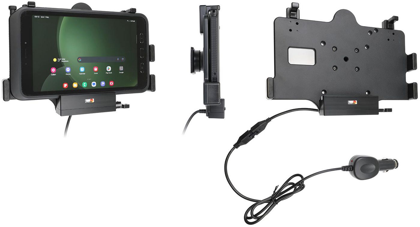 BRODIT - W128905643 - Support actif avec prise cig pour Samsung Galaxy Tab Active 5 SM-X300/SM-X306B et Active 3 SM-T570/SM-T575