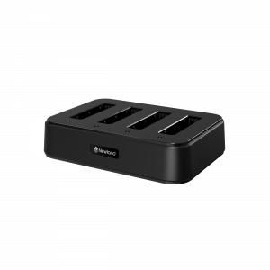 Newland - W128912682 - Chargeur de batterie à 4 emplacements pour MT67, avec adaptateur multiprises (EU/UK/US/IN).