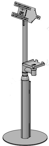 ERGONOMIC SOLUTIONS - W128917984 - Pied de sol réglable en hauteur avec bras oscillant de 100mm et plateau d'imprimante pour Star-mC-Print3 -NOIR-