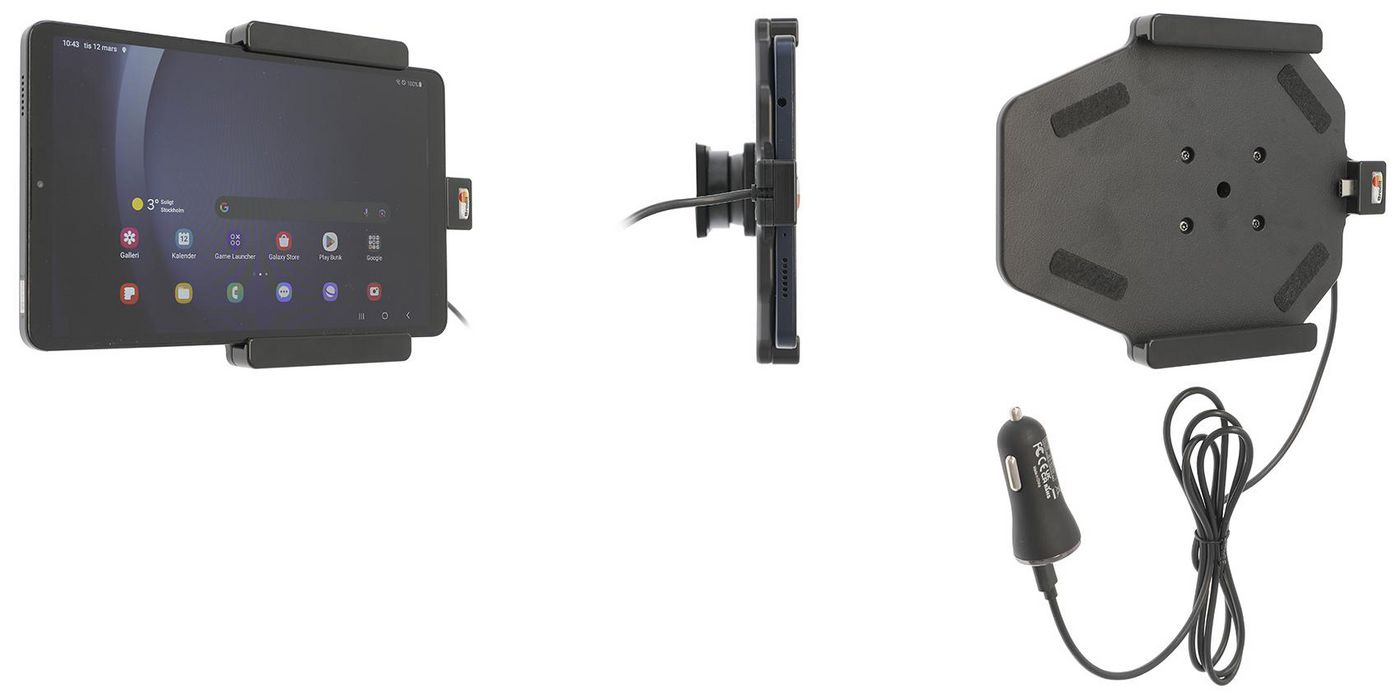 BRODIT - W128924009 - Support actif avec câble USB et adaptateur pour prise cig pour Samsung Galaxy Tab A9 SM-X110/SM-X115