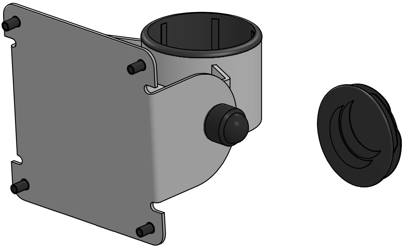 ERGONOMIC SOLUTIONS - W128942251 - SpacePole pour moniteur client Vesa 75 -9005-S noir-, MOQ 25 pcs