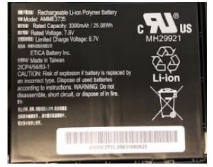 ZEBRA - W128942281 - BATTERIE, LITHIUM POLYMÈRE, 9660 MAHR / 7,6V, ET51 OU ET56 10" WINDOWS ONLY, REMPLACEMENT DE LA BATTERIE INTERNE