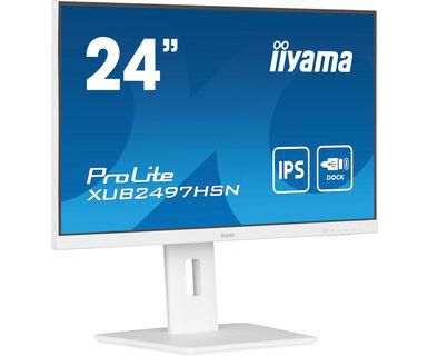 IIYAMA - W128942671 - 24" WHITE IPS-panel,1920x1080,USB-C Dock(PD,LAN,DP-OUT,USB),15cm Adj.Stand,1ms, 300nit,Speakers,USB-C,HDMI,DP