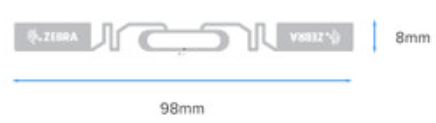 ZEBRA - W128959376 - Zebra étiquette,PAPER,102X51MMTT,  Z-SELECT 2000T,COATED,  PERMANENT ADHESIVE,76MM CORE,RFID, 2ROLL/BOX, MOQ 1 BOX
