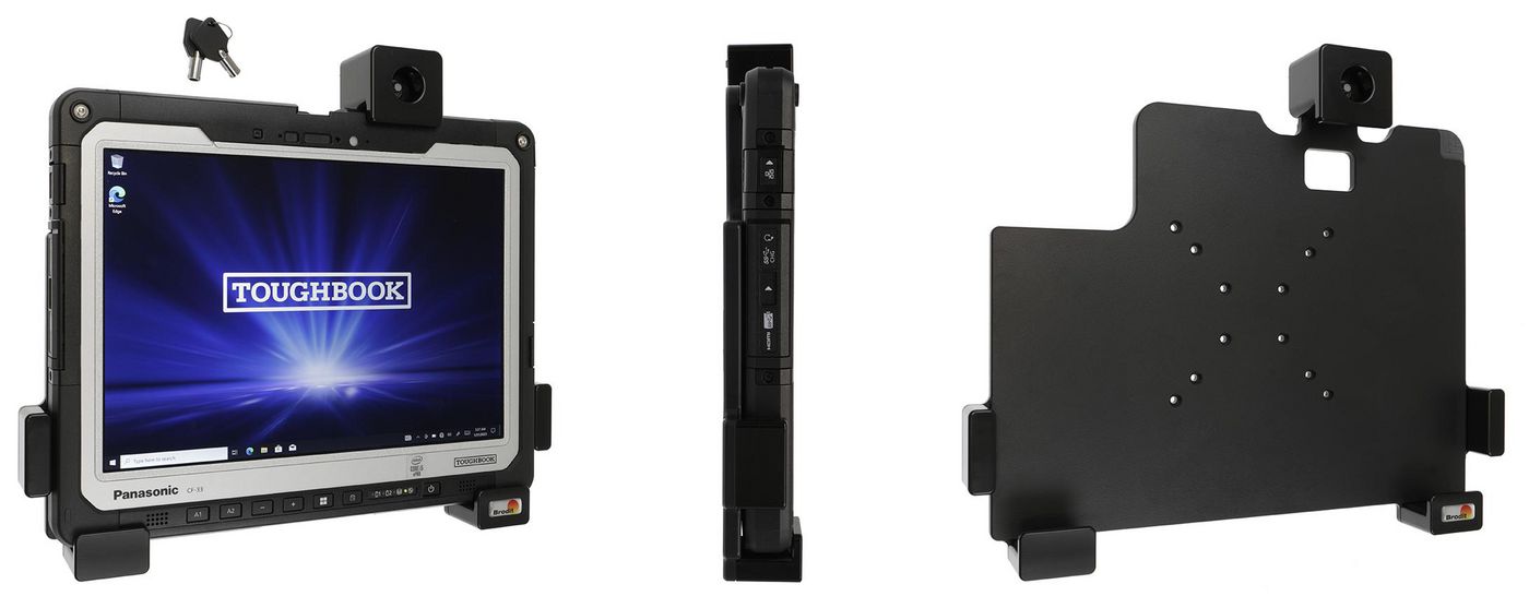 BRODIT - W128981660 - Support avec serrure à clé, Avec AMPS, trous VESA 75. 2 clés incluses. Pour Panasonic Toughbook CF-33
