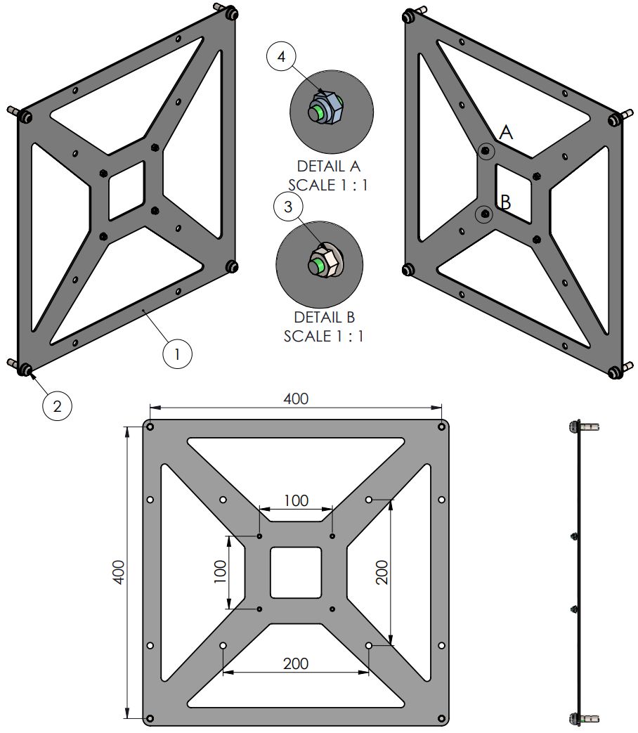 ERGONOMIC SOLUTIONS - W128981833 - Plaque d'adaptation pour kiosque pour VESA 100 à VESA 200/400