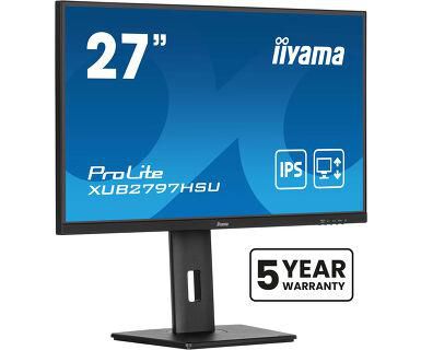 IIYAMA - W128985288 - Écran IPS 27", 1920x1080@100Hz, 300nit, pied réglable en hauteur 15cm, haut-parleurs, HDMI, DP, 1ms, USB 2x2.0