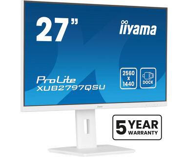 IIYAMA - W128986435 - Écran 27" QHD WHITE IPS avec hub USB, taux de rafraîchissement de 100Hz et pied réglable en hauteur de 150mm