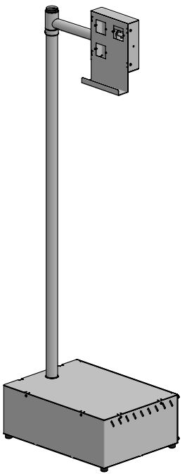 ERGONOMIC SOLUTIONS - W128986652 - Floor stand 1700mm SP2 Pole with Box for electronic -BLACK-