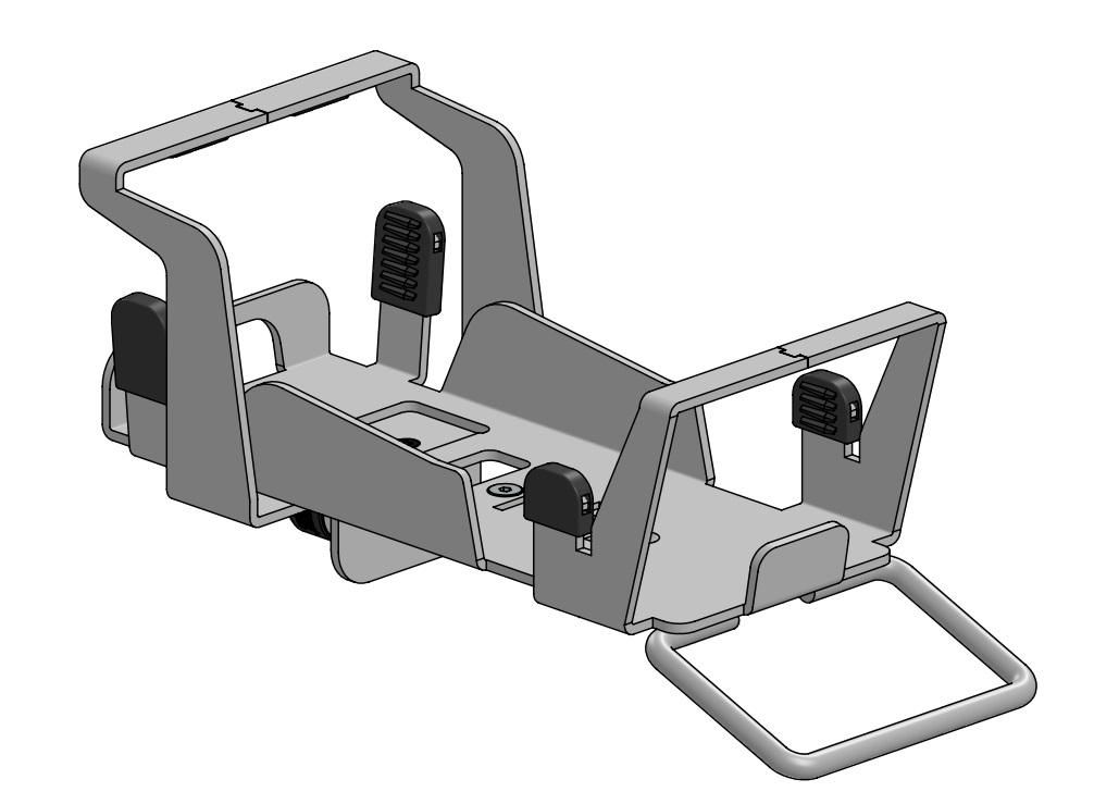 ERGONOMIC SOLUTIONS - WIS102SEC-MH-02 - Plaque MultiGrip avec sécurité pour le terminal de paiement électronique WisePos avec station d'accueil (avec poignée) -NOIR-