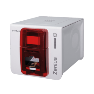 EVOLIS - ZN1HB000RS - Evolis Zenius Expert, 1 face, 12 pts/mm (300 dpi), USB, Ethernet, encodeur magn&eacute;tique, LCM, rouge