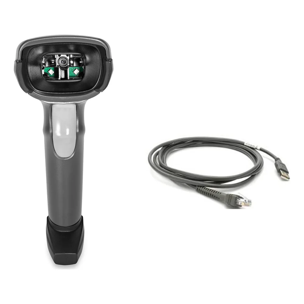 ZEBRA - DS2208-SR00207ZZWW - Scanner codes-barres Zebra DS2208, imageur 2D, interface USB, sans support, kit câble, noir, toutes zones, config 02