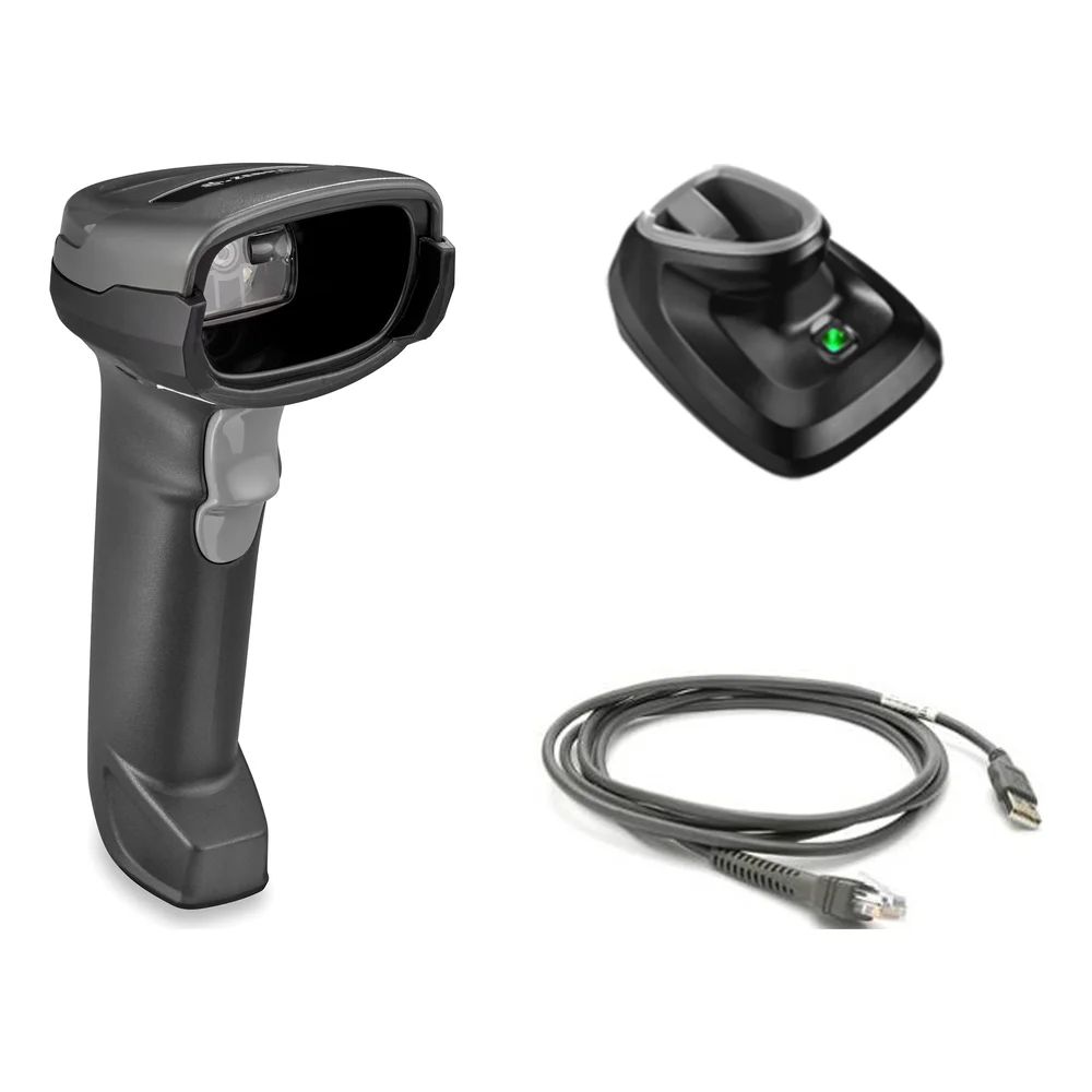 ZEBRA - DS2278-SR7U2100PRW - Scanner codes-barres Zebra DS2278, imageur 2D, Bluetooth, socle de présentation, kit câble blindé, noir, toutes zones, config standard